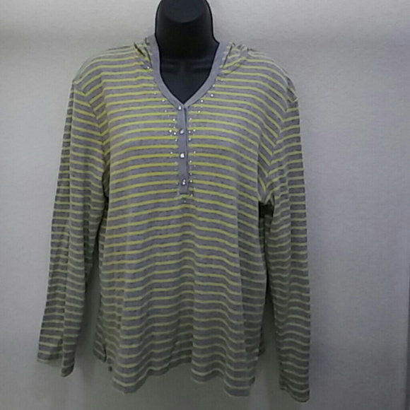 Onque Casuals Bling Stripe Long Sleeve Top - Picture 3 of 4